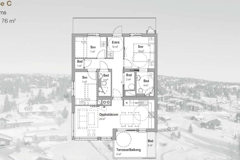Apartamento Beautiful Penthouse With Panoramic View At Sjusjoen Exterior foto
